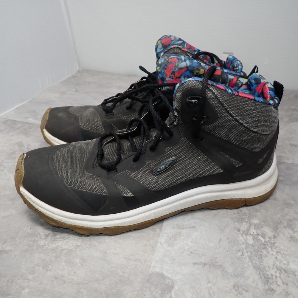 Keen Terradora II Waterproof Hiking Boots Black Grey Floral 1022780 Womens 8.5